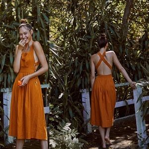 Free People Lula Midi Apron Dress Size 2